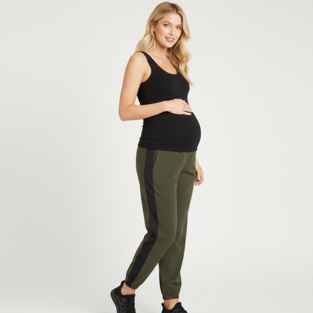 Isabel Maternity by Ingrid & Isabel Joggers over belly light Olive Forest green